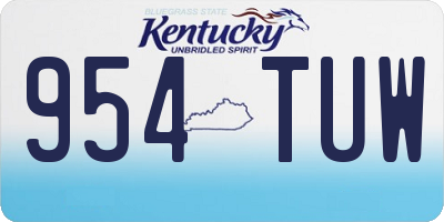 KY license plate 954TUW