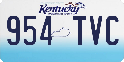 KY license plate 954TVC