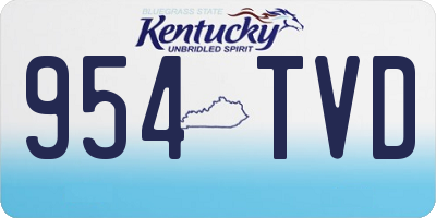 KY license plate 954TVD