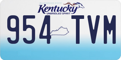 KY license plate 954TVM