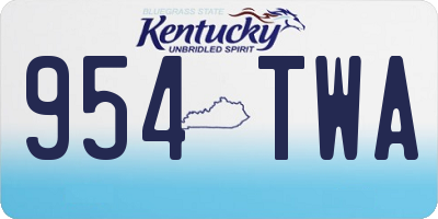 KY license plate 954TWA