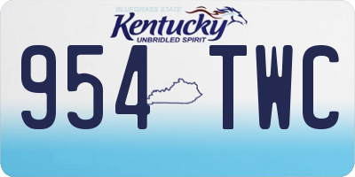 KY license plate 954TWC