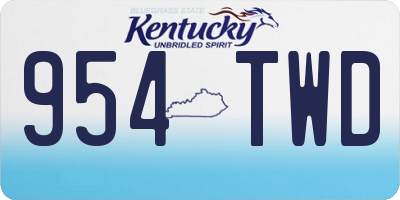 KY license plate 954TWD