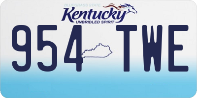 KY license plate 954TWE