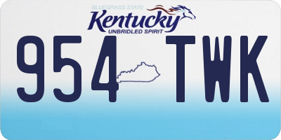 KY license plate 954TWK