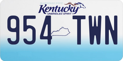 KY license plate 954TWN