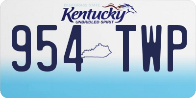 KY license plate 954TWP