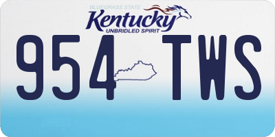 KY license plate 954TWS