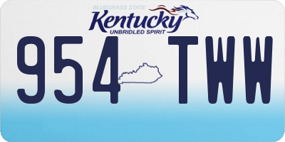 KY license plate 954TWW