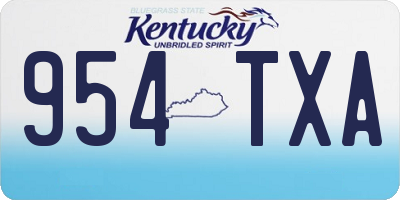 KY license plate 954TXA