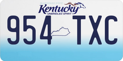 KY license plate 954TXC