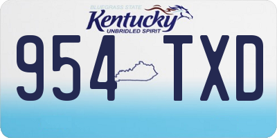 KY license plate 954TXD