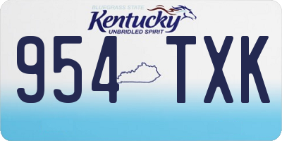 KY license plate 954TXK