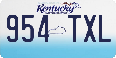 KY license plate 954TXL