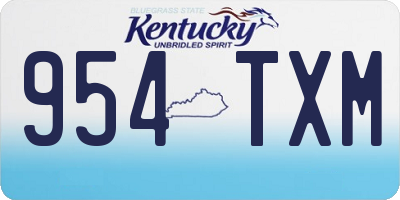 KY license plate 954TXM