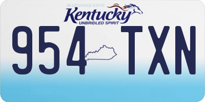 KY license plate 954TXN