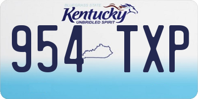 KY license plate 954TXP