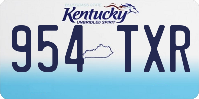 KY license plate 954TXR
