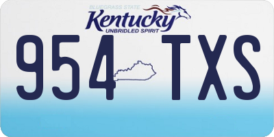 KY license plate 954TXS