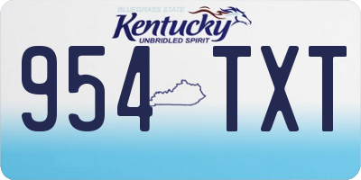 KY license plate 954TXT