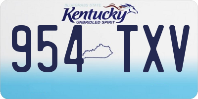 KY license plate 954TXV