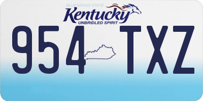 KY license plate 954TXZ