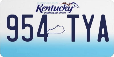 KY license plate 954TYA