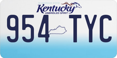 KY license plate 954TYC