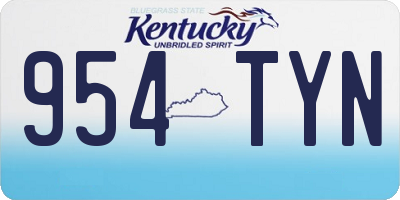KY license plate 954TYN