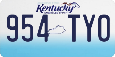 KY license plate 954TYO