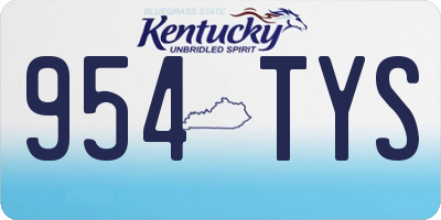 KY license plate 954TYS