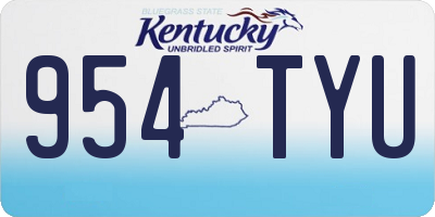KY license plate 954TYU