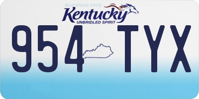 KY license plate 954TYX