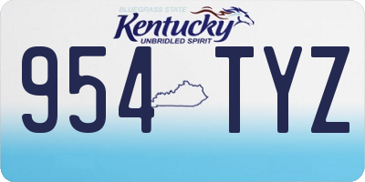 KY license plate 954TYZ