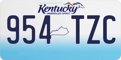 KY license plate 954TZC