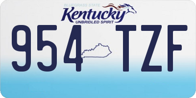 KY license plate 954TZF