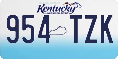 KY license plate 954TZK