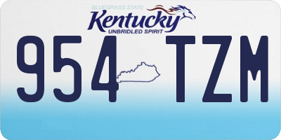 KY license plate 954TZM