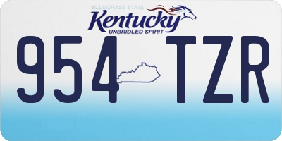 KY license plate 954TZR