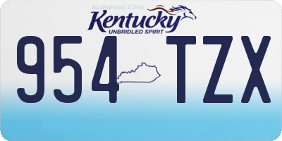 KY license plate 954TZX