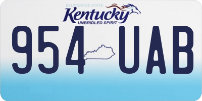 KY license plate 954UAB