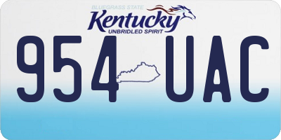 KY license plate 954UAC