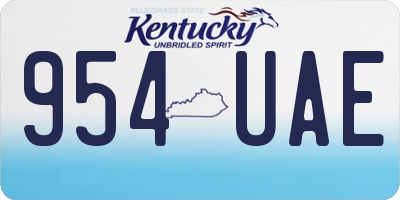 KY license plate 954UAE