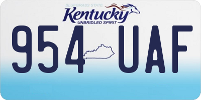 KY license plate 954UAF