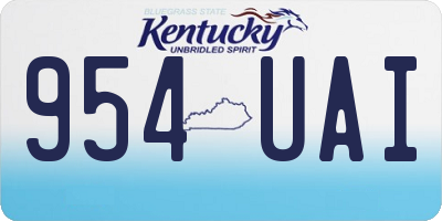 KY license plate 954UAI