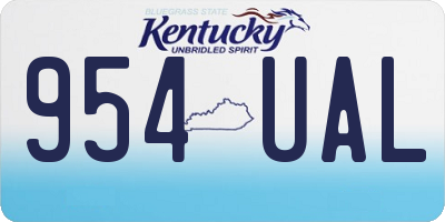 KY license plate 954UAL