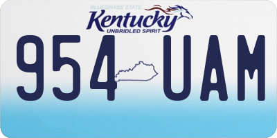KY license plate 954UAM