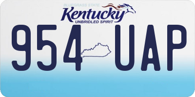 KY license plate 954UAP