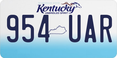 KY license plate 954UAR