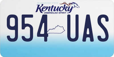 KY license plate 954UAS
